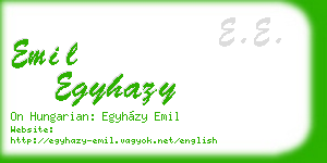 emil egyhazy business card